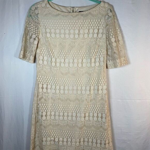 Jessica Howard Dresses & Skirts - Jessica Howard Dress Womens Size 6 Ivory Lace Shift Sheath Knee Length
